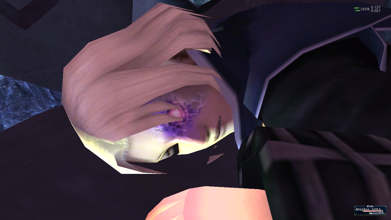 A screenshot showing the fallen Zilartian prince, Eald'narche, prone on the ground.