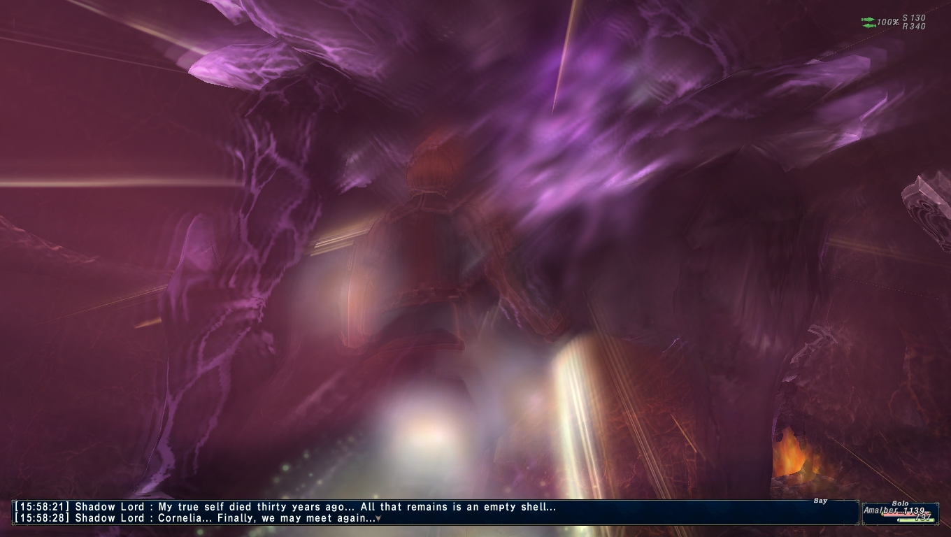 A hazy screenshot showing a ghostly Cornelia holding her arms out to Raogrimm.